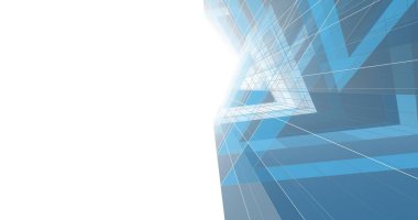 Mimari sanat konseptinde soyut çizgiler, minimum geometrik şekiller. 