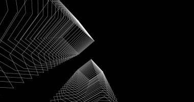 Mimari sanat konseptinde soyut çizgiler, minimum geometrik şekiller. 