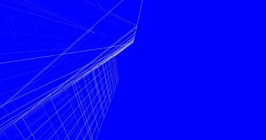 Mimari sanat konseptinde soyut çizgiler, minimum geometrik şekiller. 