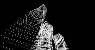 soyut mimari duvar kağıdı tasarımı, dijital konsept arkaplan