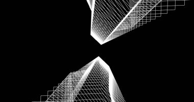 Mimari sanat konseptinde soyut çizgiler, minimum geometrik şekiller. 