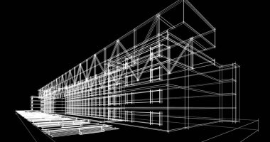soyut mimari duvar kağıdı tasarımı, dijital konsept arkaplan