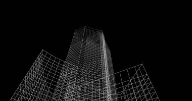 Mimari sanat konseptinde soyut çizgiler, minimum geometrik şekiller. 