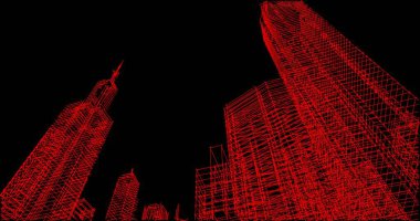 Mimari sanat konseptinde soyut çizgiler, minimum geometrik şekiller. 