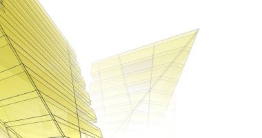 Mimari sanat konseptinde soyut çizgiler, minimum geometrik şekiller. 