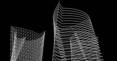 soyut mimari duvar kağıdı tasarımı, dijital konsept arkaplan