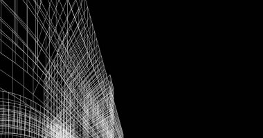 Mimari sanat konseptinde soyut çizgiler, minimum geometrik şekiller. 