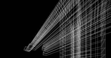 Mimari sanat konseptinde soyut çizgiler, minimum geometrik şekiller. 