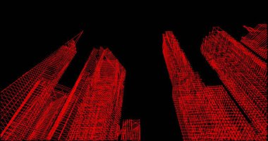 Mimari sanat konseptinde soyut çizgiler, minimum geometrik şekiller. 