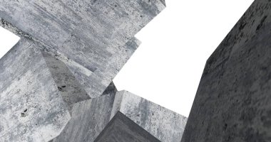 Arkaplanda mimari bina 3d illüstrasyon