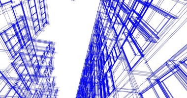 Mimari sanat konseptinde soyut çizgiler, minimum geometrik şekiller. 