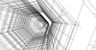 Arkaplanda mimari bina 3d illüstrasyon