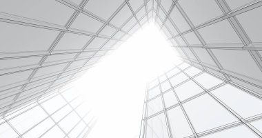 Arkaplanda mimari bina 3d illüstrasyon