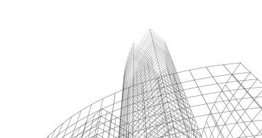 Mimari sanat konseptinde soyut çizgiler, minimum geometrik şekiller. 