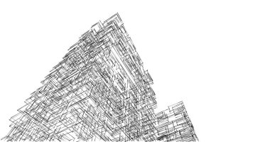 Mimari sanat konseptinde soyut çizgiler, minimum geometrik şekiller. 