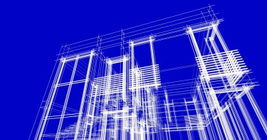 soyut mimari duvar kağıdı tasarımı, dijital konsept arkaplan