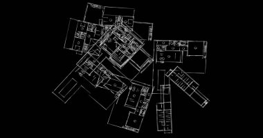Mimari sanat konseptinde soyut çizgiler, minimum geometrik şekiller. 