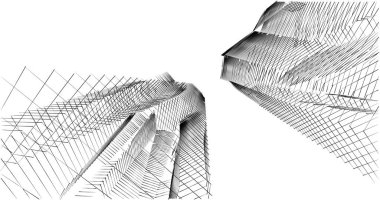 Mimari sanat konseptinde soyut çizgiler, minimum geometrik şekiller. 