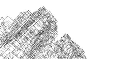 Mimari sanat konseptinde soyut çizgiler, minimum geometrik şekiller. 