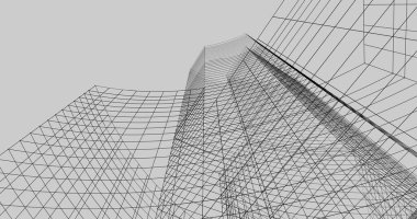 Mimari sanat konseptinde soyut çizgiler, minimum geometrik şekiller. 