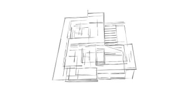 Mimari sanat konseptinde soyut çizgiler, minimum geometrik şekiller. 