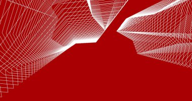 Mimari sanat konseptinde soyut çizgiler, minimum geometrik şekiller. 