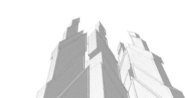 Mimari sanat konseptinde soyut çizgiler, minimum geometrik şekiller. 