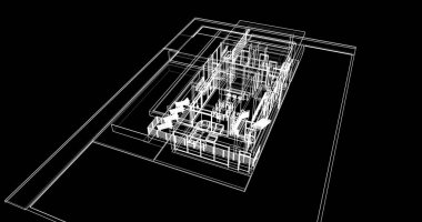 soyut mimari duvar kağıdı tasarımı, dijital konsept arkaplan