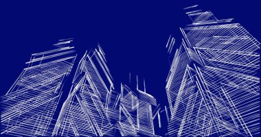 eskiz sanatı, geometrik mimari binalar tasarımı