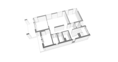 Mimari sanat konseptinde soyut çizgiler, minimum geometrik şekiller. 