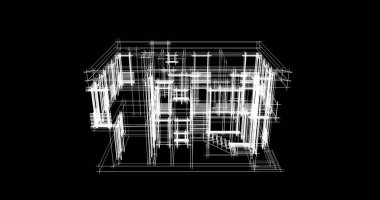 Mimari sanat konseptinde soyut çizgiler, minimum geometrik şekiller. 