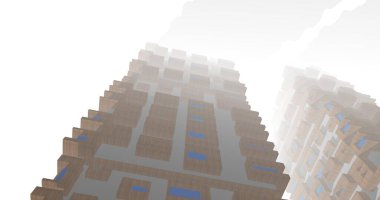 Mimari sanat konseptinde soyut çizgiler, minimum geometrik şekiller. 