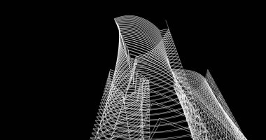 soyut mimari duvar kağıdı tasarımı, dijital konsept arkaplan