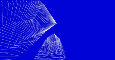 Mimari sanat konseptinde soyut çizgiler, minimum geometrik şekiller. 