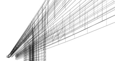 Mimari sanat konseptinde soyut çizgiler, minimum geometrik şekiller. 