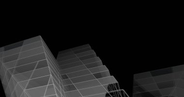 Mimari sanat konseptinde soyut çizgiler, minimum geometrik şekiller. 