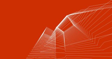 Mimari sanat konseptinde soyut çizgiler, minimum geometrik şekiller. 