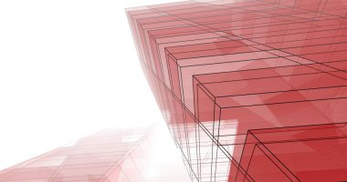 Mimari sanat konseptinde soyut çizgiler, minimum geometrik şekiller. 