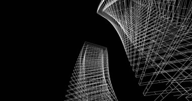 soyut mimari duvar kağıdı tasarımı, dijital konsept arkaplan