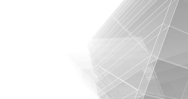 Mimari sanat konseptinde soyut çizgiler, minimum geometrik şekiller. 