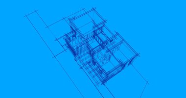 Mimari sanat konseptinde soyut çizgiler, minimum geometrik şekiller. 