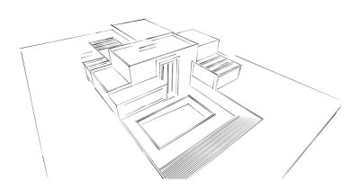 soyut mimari duvar kağıdı tasarımı, dijital konsept arkaplan