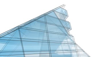 Mimari sanat konseptinde soyut çizgiler, minimum geometrik şekiller. 