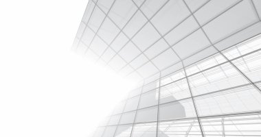 Arkaplanda mimari bina 3d illüstrasyon