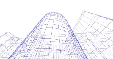 Mimari sanat konseptinde soyut çizgiler, minimum geometrik şekiller. 