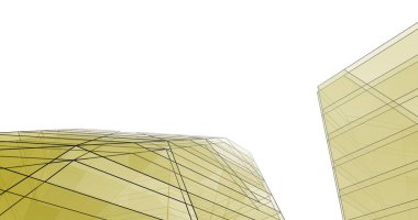 Mimari sanat konseptinde soyut çizgiler, minimum geometrik şekiller. 