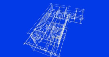 Mimari sanat konseptinde soyut çizgiler, minimum geometrik şekiller. 