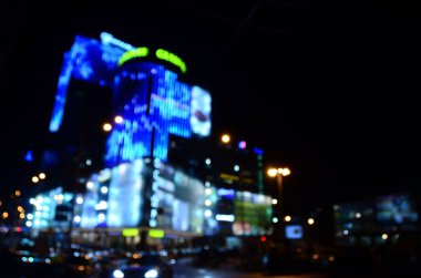 Bulanık soyut ışıklar gece şehrin arka planı