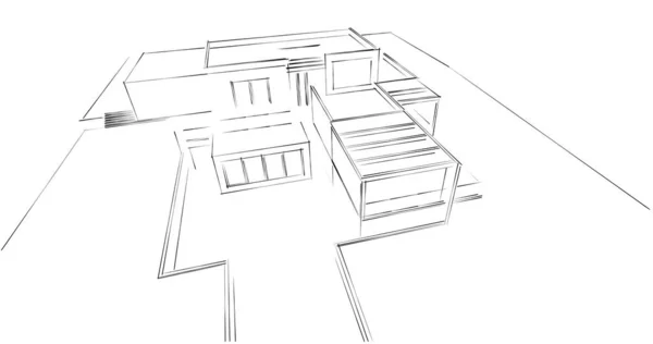 Disegno Astratto Carta Parati Architettonica Sfondo Concetto Digitale — Foto Stock