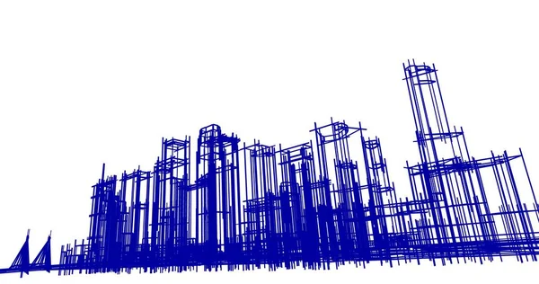 Architektura Budynek Ilustracja Tle — Zdjęcie stockowe